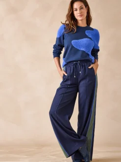 Outlet Pantalon large palazzo élastiqué Femme Pantalon