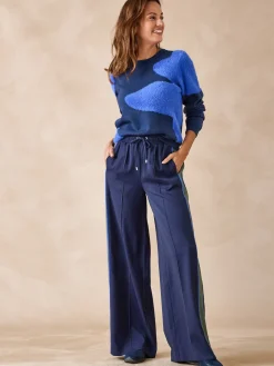 Outlet Pantalon large palazzo élastiqué Femme Pantalon