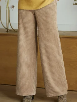 Hot Pantalon large velours côtelé Femme Pantalon
