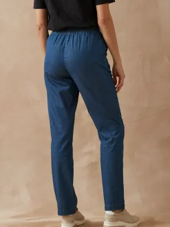 Clearance Pantalon élastiqué en chambray Femme Pantalon