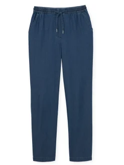 Clearance Pantalon élastiqué en chambray Femme Pantalon