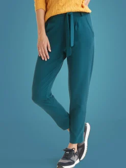 Online Pantalon élastiqué en maille Femme Pantalon