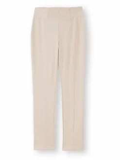 New Pantalon élastiqué en maille milano Femme Pantalon