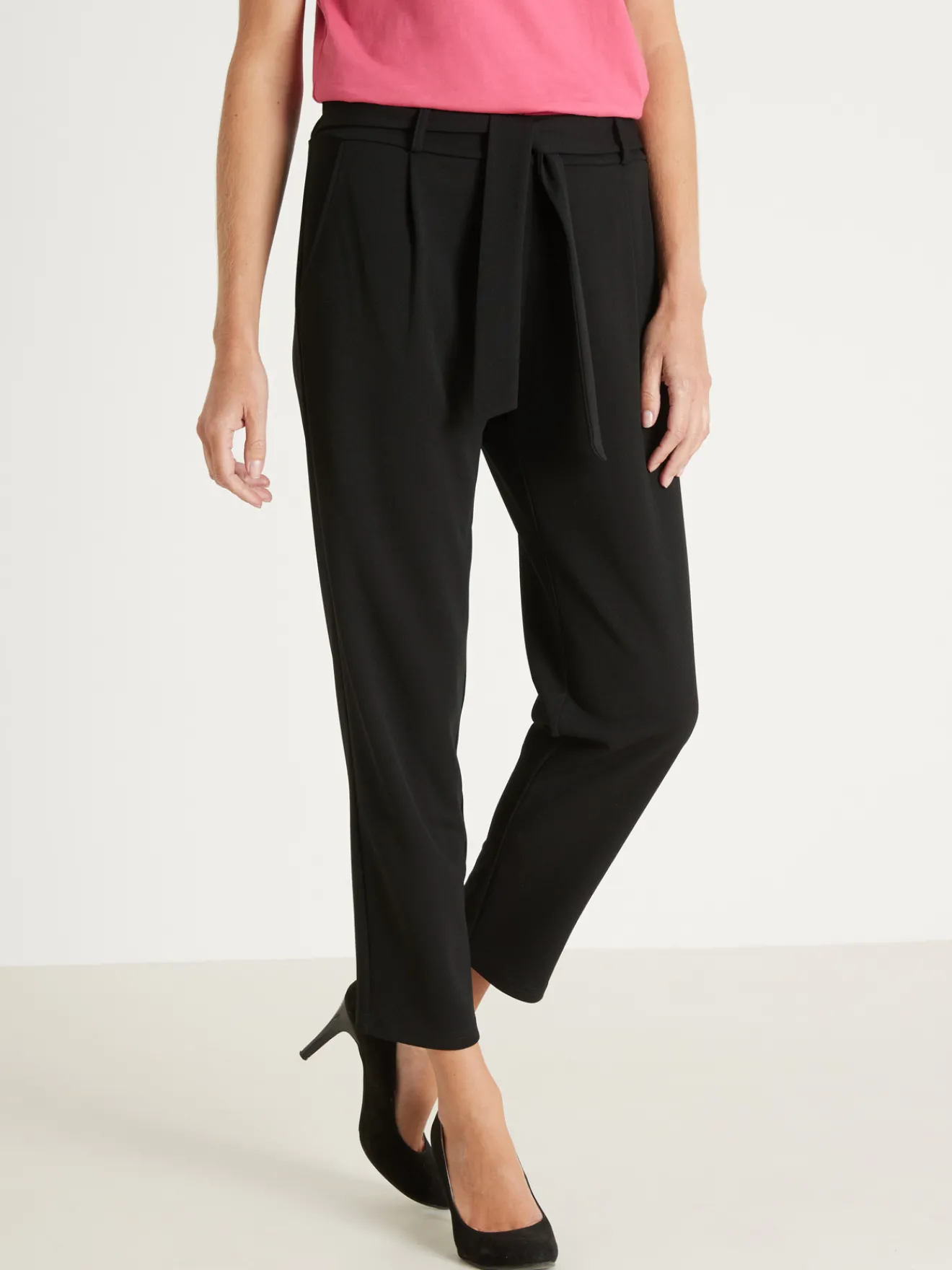 New Pantalon élastiqué en maille Femme Pantalon