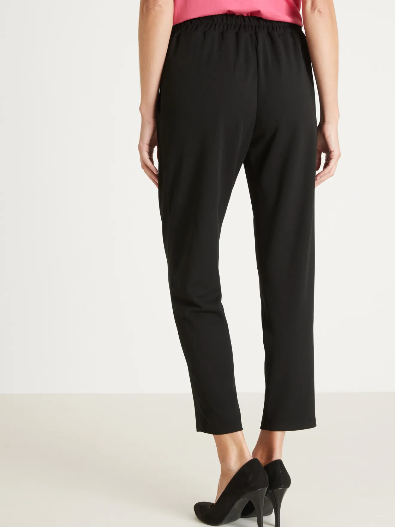 New Pantalon élastiqué en maille Femme Pantalon