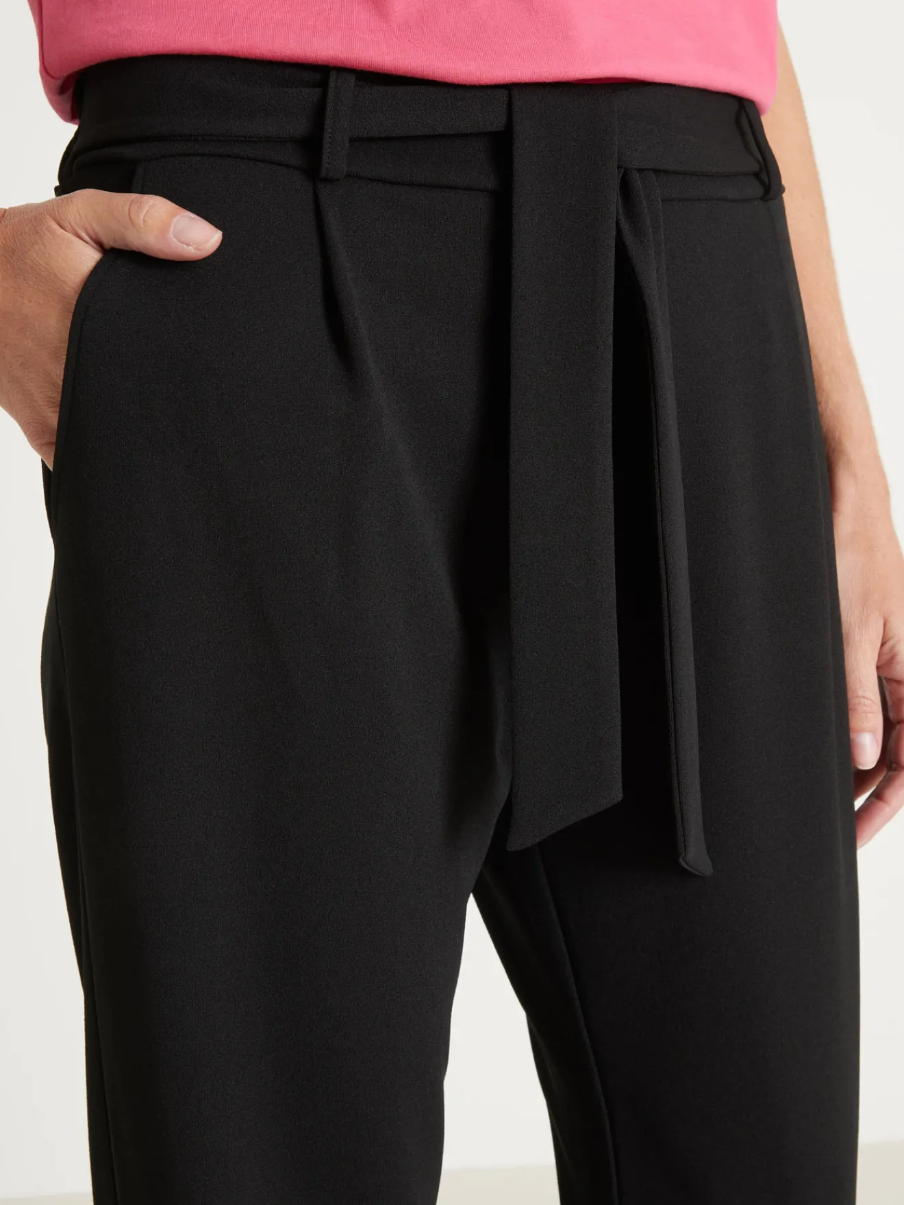 New Pantalon élastiqué en maille Femme Pantalon