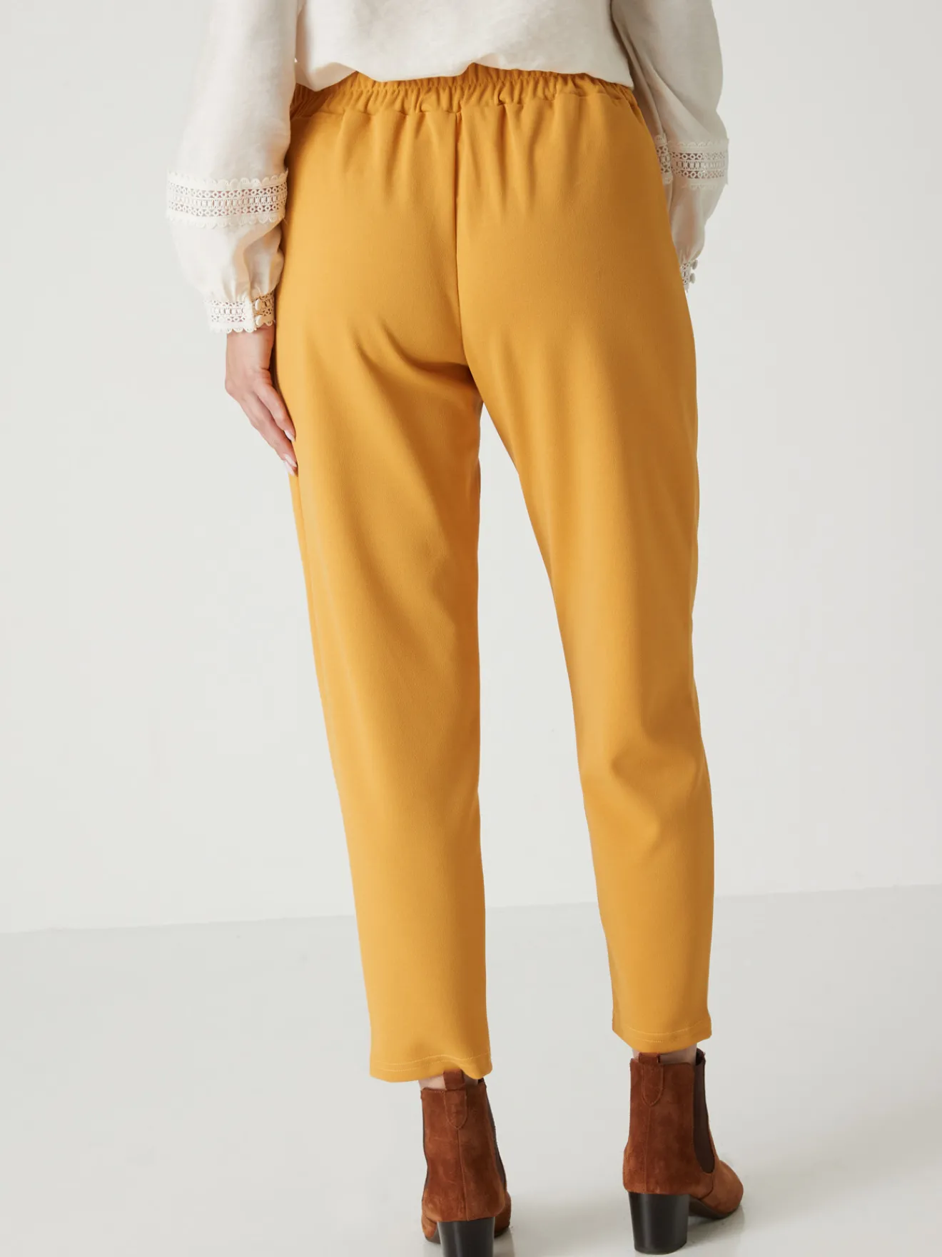 Clearance Pantalon élastiqué en maille Femme Pantalon