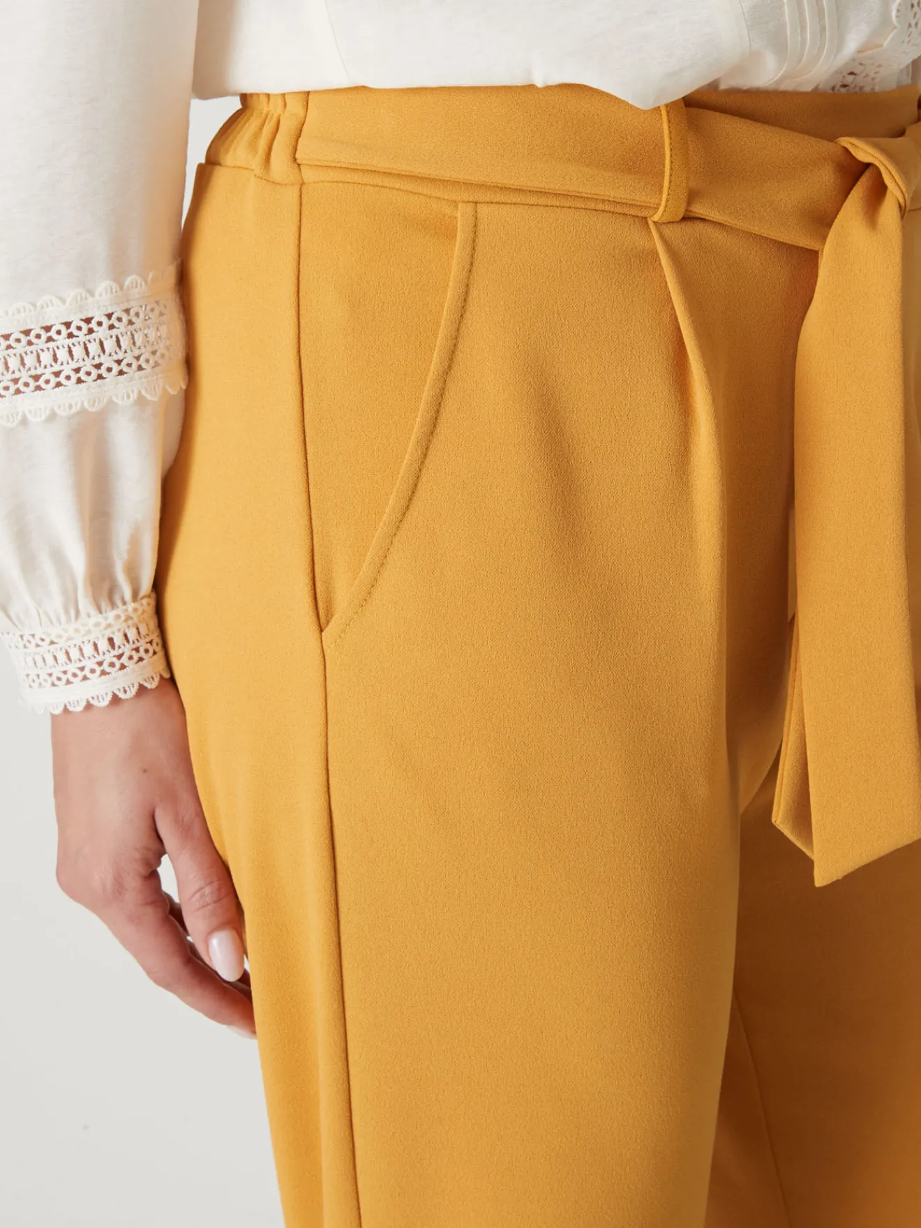 Clearance Pantalon élastiqué en maille Femme Pantalon