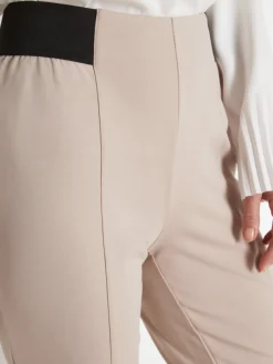 Online Pantalon élastiqué en maille milano Femme Pantalon