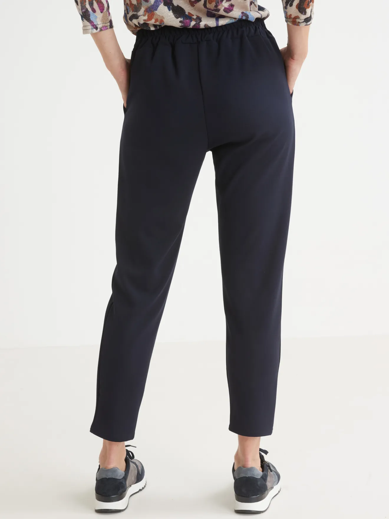 Hot Pantalon élastiqué en maille Femme Pantalon