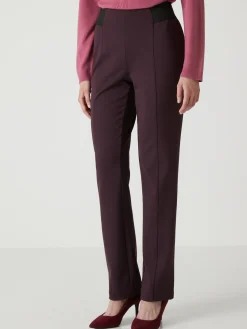 Online Pantalon élastiqué en maille milano Femme Pantalon