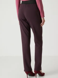 Online Pantalon élastiqué en maille milano Femme Pantalon