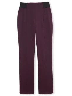 Online Pantalon élastiqué en maille milano Femme Pantalon