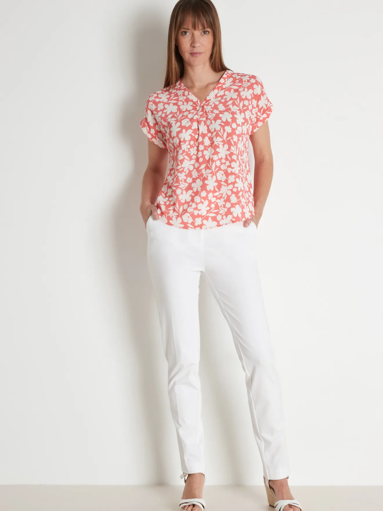 New Pantalon élastiqué maille milano Femme Pantalon