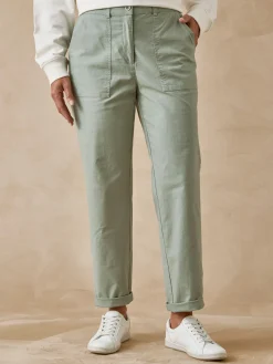 Outlet Pantalon 7/8ème en toile extensible Femme Pantalon