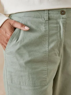 Outlet Pantalon 7/8ème en toile extensible Femme Pantalon