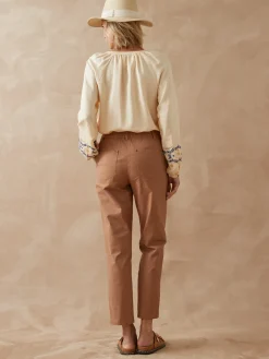 Online Pantalon 7/8ème en toile extensible Femme Pantalon