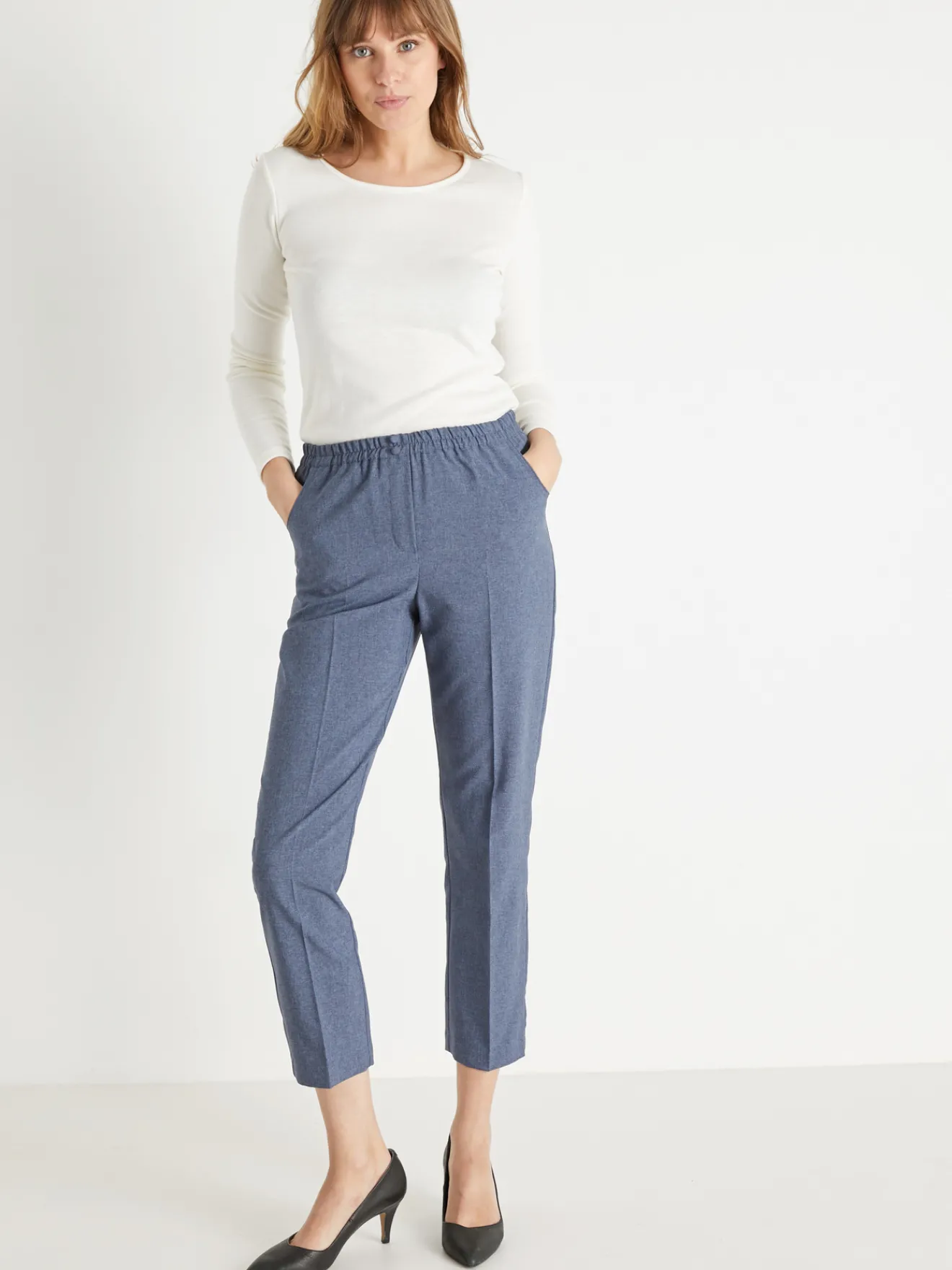 Clearance Pantalon 7/8ème élastiqué Femme Pantalon
