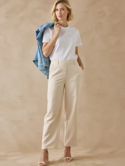 Hot Pantalon 7/8ème élastiqué dos Femme Pantalon