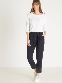 Pantalon raccourci élastiqué Femme Pantalon