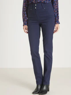 New Pantalon taille haute coupe droite Femme Pantalon