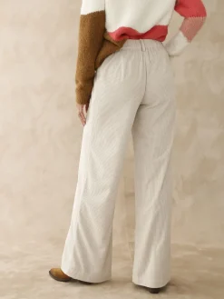 Online Pantalon évasé en velours côtelé Femme Pantalon