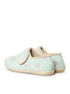 Clearance Pantoufles à scratch broderies fleurs Femme Pantoufles, Chaussons