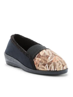 Outlet Pantoufles élastiquées molletonnées Femme Pantoufles, Chaussons