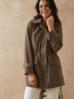 Hot Parka déperlante à capuche amovible Femme Manteau, Parka