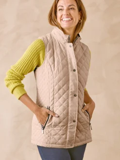 Parka déperlante matelassée sans manches Femme Manteau, Parka