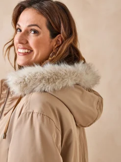 Online Parka longue intérieur matelassé Femme Manteau, Parka