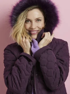 Outlet Parka matelassée courte en microfibre Femme Manteau, Parka