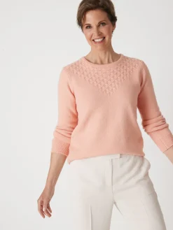 Sale Pull avec jeu de maille pointelle Femme Pull
