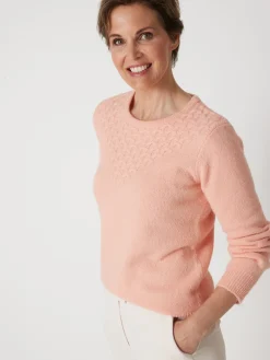 Sale Pull avec jeu de maille pointelle Femme Pull