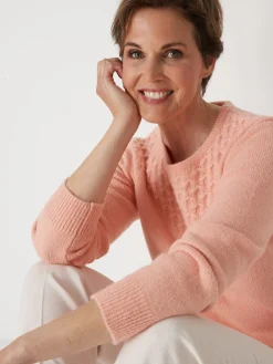 Sale Pull avec jeu de maille pointelle Femme Pull