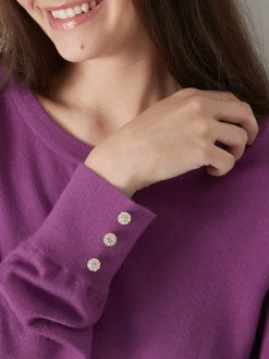 Discount Pull boutons-bijoux aux manches Femme Pull