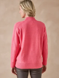 Hot Pull col montant en jersey envers Femme Pull