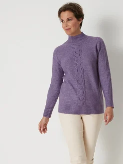 Sale Pull col montant en jersey envers Femme Pull