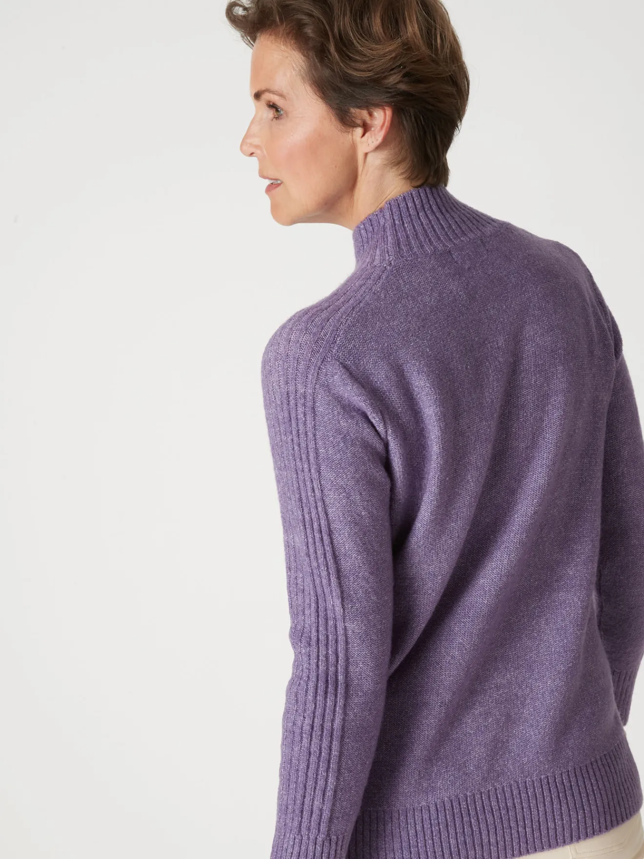 Sale Pull col montant en jersey envers Femme Pull