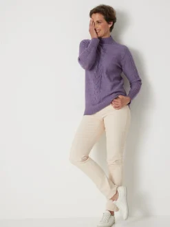 Sale Pull col montant en jersey envers Femme Pull