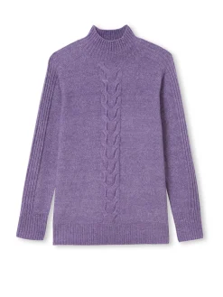 Sale Pull col montant en jersey envers Femme Pull