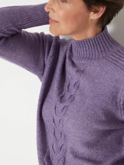 Sale Pull col montant en jersey envers Femme Pull