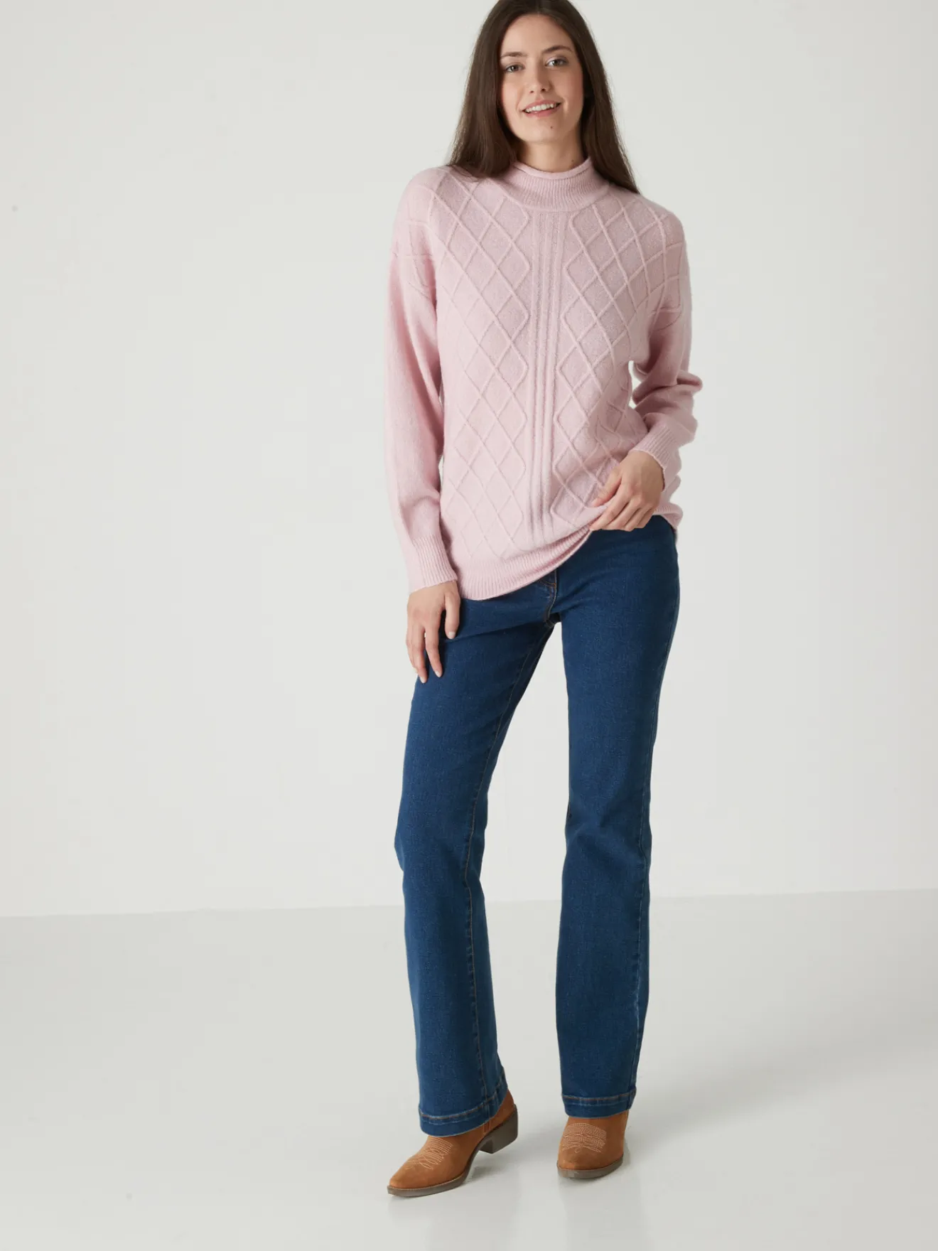 Discount Pull col montant maille fantaisie Femme Pull