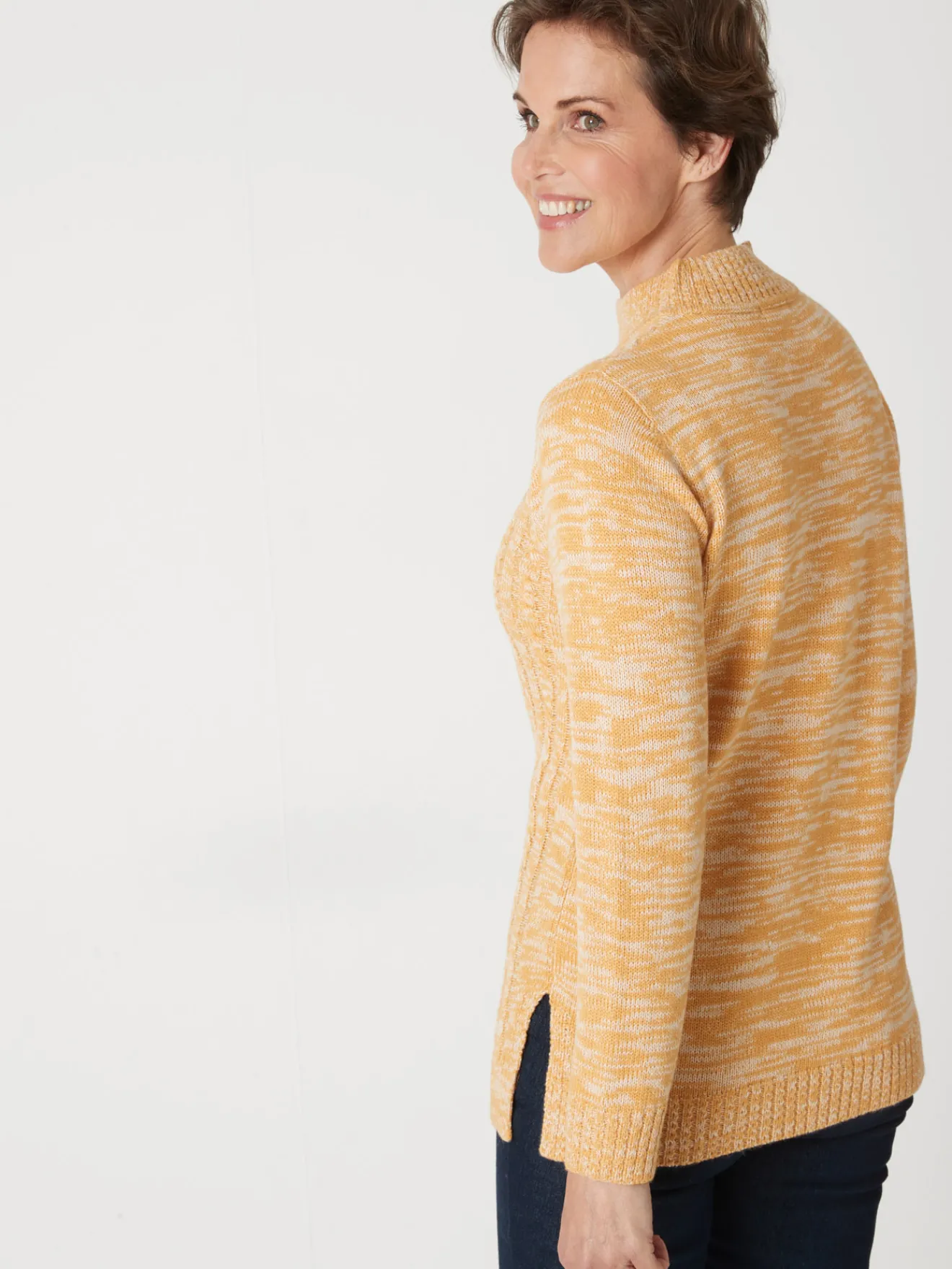 Clearance Pull col montant maille torsadée Femme Pull