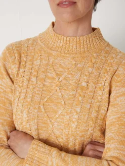 Clearance Pull col montant maille torsadée Femme Pull