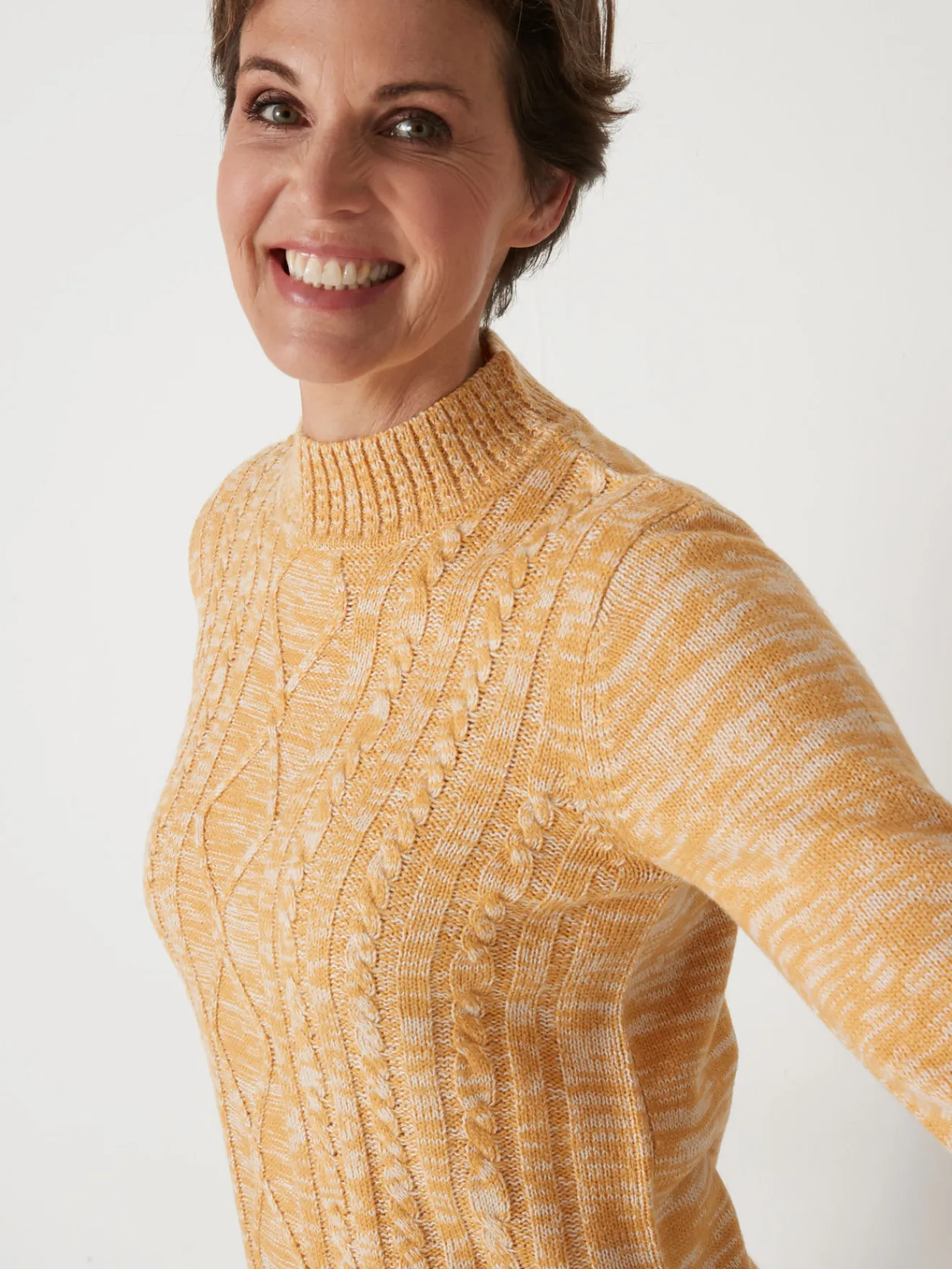 Clearance Pull col montant maille torsadée Femme Pull