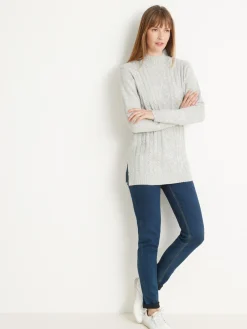 Discount Pull col montant maille torsadée Femme Pull