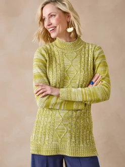 Outlet Pull col montant maille torsadée Femme Pull