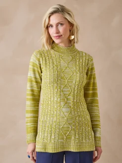 Outlet Pull col montant maille torsadée Femme Pull