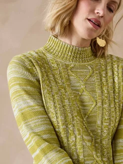 Outlet Pull col montant maille torsadée Femme Pull